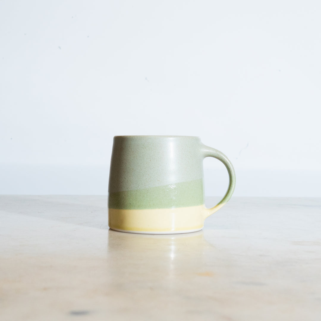 moss green yellow slow coffee style glazed mug minimalist