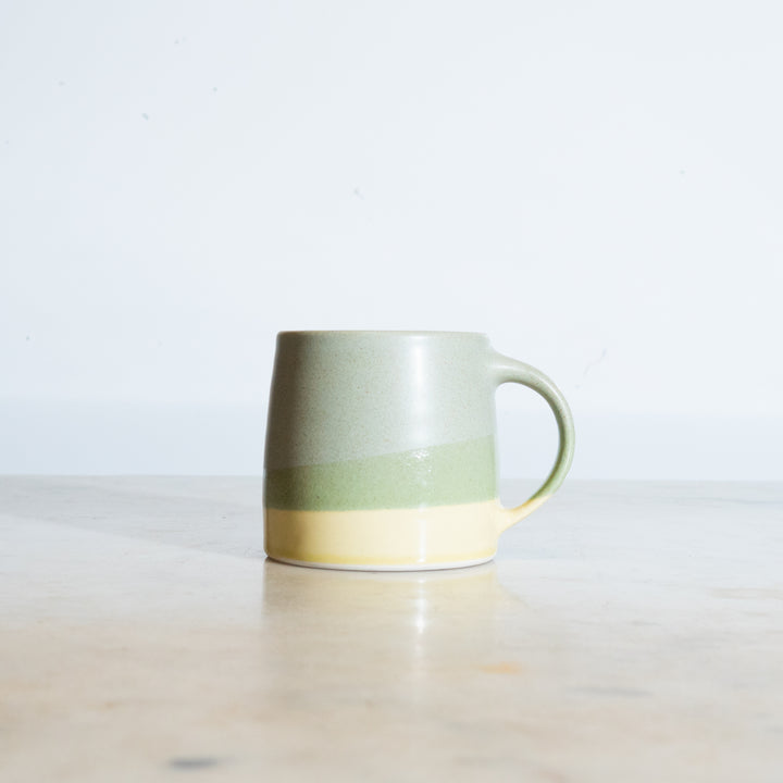 moss green yellow slow coffee style glazed mug minimalist