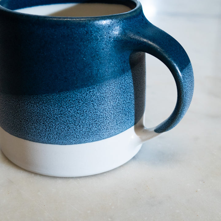 kinto navy white glazed mug smooth comfortable cute minimalist