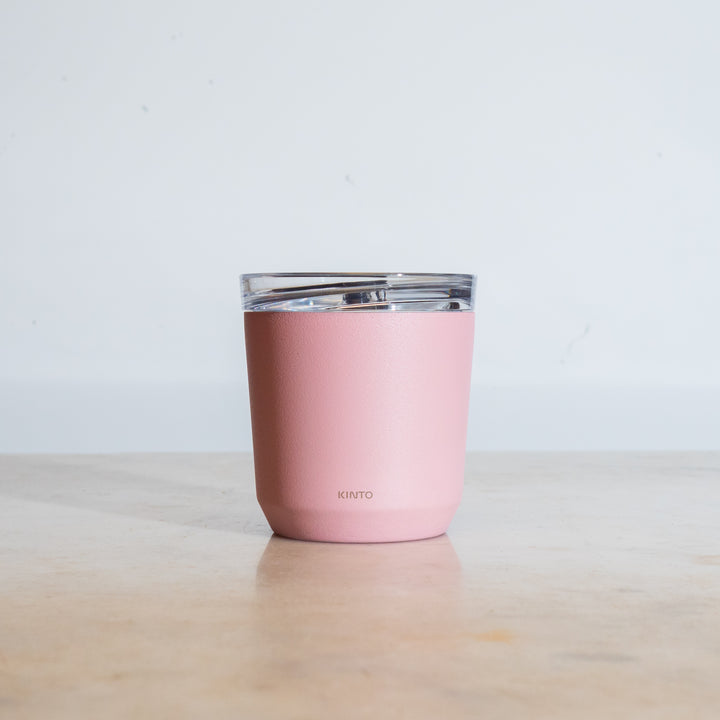 pink Kinto to go tumbler compact portable