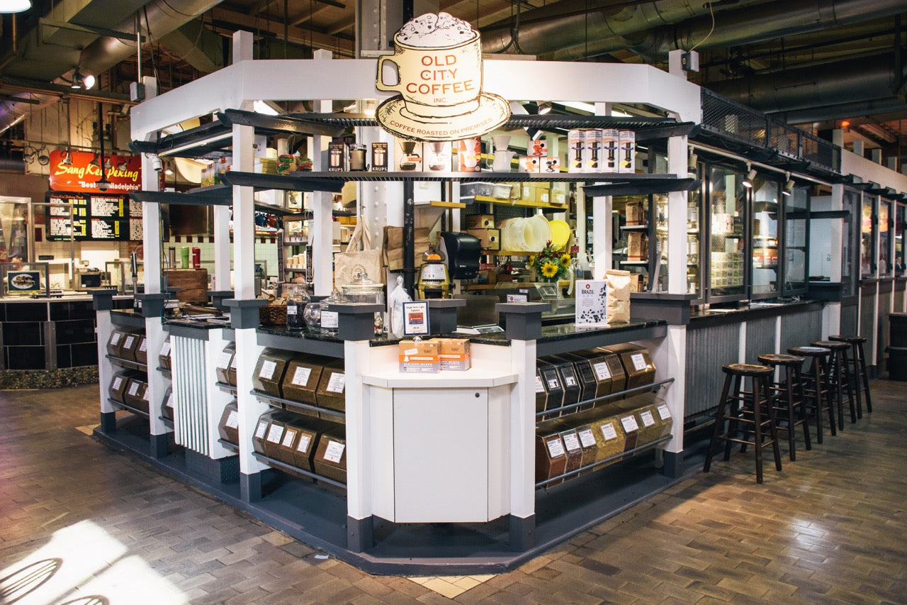 Old City Coffee's main coffee stand inside of the Reading Terminal Market.