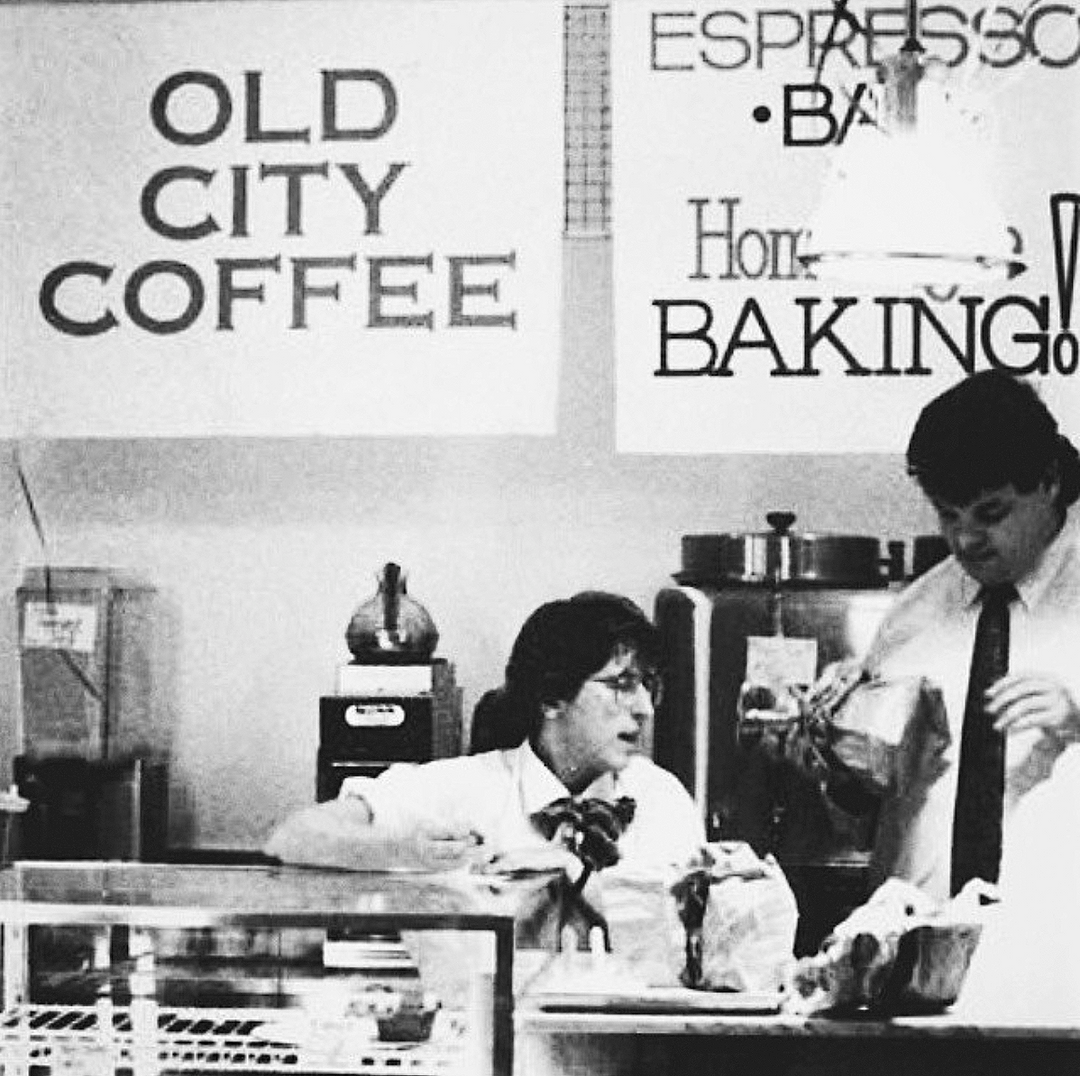 Order counter at Old City Coffee café in 1985